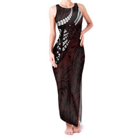 Polynesian Girl Tribal Tattoo Family Matching Tank Maxi Dress and Hawaiian Shirt Oxbood Vibe LT9 Mom's Dress Oxblood - Polynesian Pride