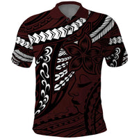 Polynesian Girl Tribal Tattoo Polo Shirt Oxbood Vibe