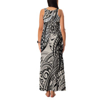 Polynesian Girl Tribal Tattoo Family Matching Tank Maxi Dress and Hawaiian Shirt Beige Vibe LT9 - Polynesian Pride