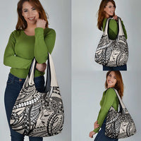 Polynesian Girl Tribal Tattoo Grocery Bag Beige Vibe