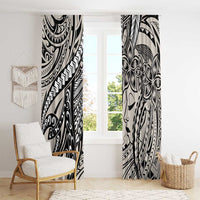 Polynesian Girl Tribal Tattoo Window Curtain Beige Vibe