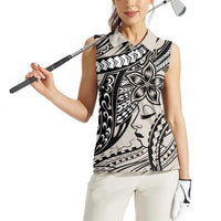 Polynesian Girl Tribal Tattoo Women Sleeveless Polo Shirt Beige Vibe LT9 - Polynesian Pride