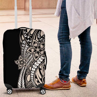 Polynesian Plumeria Floral Tattoo Pattern Luggage Cover Beige Style