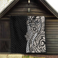 Polynesian Plumeria Floral Tattoo Pattern Quilt Beige Style LT9 - Polynesian Pride