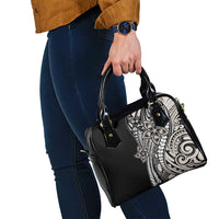Polynesian Plumeria Floral Tattoo Pattern Shoulder Handbag Beige Style LT9 - Polynesian Pride