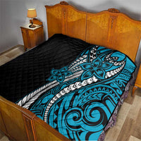 Polynesian Plumeria Floral Tattoo Pattern Quilt Blue Style LT9 - Polynesian Pride
