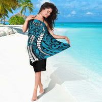 Polynesian Plumeria Floral Tattoo Pattern Sarong Blue Style LT9 - Polynesian Pride