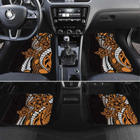 Polynesian Plumeria Floral Tattoo Pattern Car Mats Gold Style LT9 Set 4pcs Gold - Polynesian Pride
