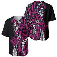 Polynesian Plumeria Floral Tattoo Pattern Baseball Jersey Pink Style LT9 - Polynesian Pride