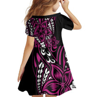 Polynesian Plumeria Floral Tattoo Pattern Family Matching Mermaid Dress and Hawaiian Shirt Pink Style