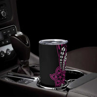 Polynesian Plumeria Floral Tattoo Pattern Tumbler Cup Pink Style