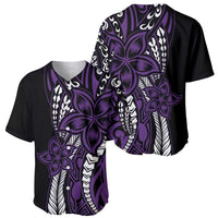 Polynesian Plumeria Floral Tattoo Pattern Baseball Jersey Purple Style LT9 - Polynesian Pride