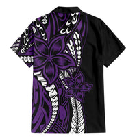Polynesian Plumeria Floral Tattoo Pattern Family Matching Mermaid Dress and Hawaiian Shirt Purple Style LT9 - Polynesian Pride
