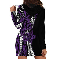 Polynesian Plumeria Floral Tattoo Pattern Hoodie Dress Purple Style