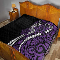 Polynesian Plumeria Floral Tattoo Pattern Quilt Purple Style LT9 - Polynesian Pride
