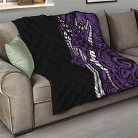 Polynesian Plumeria Floral Tattoo Pattern Quilt Purple Style LT9 - Polynesian Pride