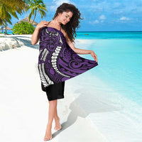 Polynesian Plumeria Floral Tattoo Pattern Sarong Purple Style LT9 - Polynesian Pride
