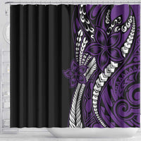 Polynesian Plumeria Floral Tattoo Pattern Shower Curtain Purple Style LT9 - Polynesian Pride