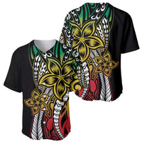 Polynesian Plumeria Floral Tattoo Pattern Baseball Jersey Reggae Style LT9 - Polynesian Pride