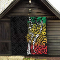 Polynesian Plumeria Floral Tattoo Pattern Quilt Reggae Style LT9 - Polynesian Pride