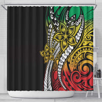 Polynesian Plumeria Floral Tattoo Pattern Shower Curtain Reggae Style LT9 - Polynesian Pride