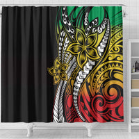 Polynesian Plumeria Floral Tattoo Pattern Shower Curtain Reggae Style LT9 - Polynesian Pride