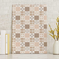Hawaiian Palaka Quilt Pattern Canvas Wall Art Hawaii Culture Bird of Paradise Exotic Motif LT9 Without Frame Beige - Polynesian Pride