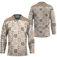 Hawaiian Palaka Quilt Pattern Hockey Jersey Hawaii Culture Bird of Paradise Exotic Motif LT9 - Polynesian Pride