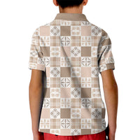 Hawaiian Palaka Quilt Pattern Kid Polo Shirt Hawaii Culture Bird of Paradise Exotic Motif - Polynesian Pride