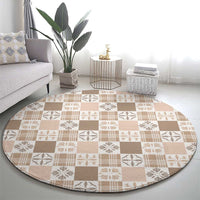 Hawaiian Palaka Quilt Pattern Round Carpet Hawaii Culture Bird of Paradise Exotic Motif - Polynesian Pride