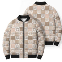 Hawaiian Palaka Quilt Pattern Bomber Puffer Jacket Hawaii Culture Honu Turtle LT9 - Polynesian Pride