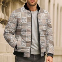 Hawaiian Palaka Quilt Pattern Bomber Puffer Jacket Hawaii Culture Honu Turtle LT9 - Polynesian Pride