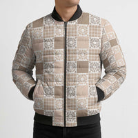 Hawaiian Palaka Quilt Pattern Bomber Puffer Jacket Hawaii Culture Honu Turtle LT9 - Polynesian Pride