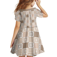 Hawaiian Palaka Quilt Pattern Family Matching Off Shoulder Short Dress and Hawaiian Shirt Hawaii Culture Honu Turtle - Polynesian Pride