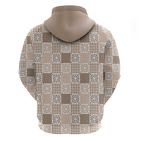 Hawaiian Palaka Quilt Pattern Hoodie Hawaii Culture Honu Turtle - Polynesian Pride