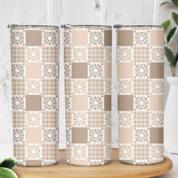 Hawaiian Palaka Quilt Pattern Skinny Tumbler Hawaii Culture Honu Turtle - Polynesian Pride