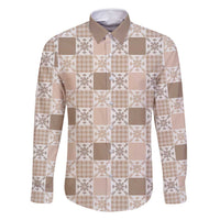 Hawaiian Palaka Quilt Pattern Family Matching Long Sleeve Bodycon Dress and Hawaiian Shirt Hawaii Culture Pineapple - Polynesian Pride