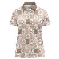 Hawaiian Palaka Quilt Pattern Women Polo Shirt Hawaii Culture Pineapple - Polynesian Pride