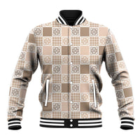 Hawaiian Palaka Quilt Pattern Baseball Jacket Hawaii Culture Tropical Flowers Mix - Polynesian Pride