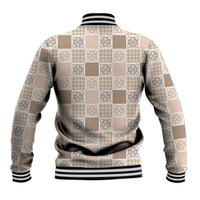 Hawaiian Palaka Quilt Pattern Baseball Jacket Hawaii Culture Tropical Flowers Mix - Polynesian Pride