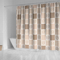 Hawaiian Palaka Quilt Pattern Shower Curtain Hawaii Culture Tropical Flowers Mix - Polynesian Pride