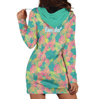 Seamless Hawaiian Quilt Pattern Hoodie Dress Hawaii Culture Palm Leaf Tropical - Polynesian Pride