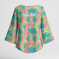 Seamless Hawaiian Quilt Pattern Kimono Sleeve Blouse Hawaii Culture Palm Leaf Tropical - Polynesian Pride