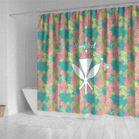 Seamless Hawaiian Quilt Pattern Shower Curtain Hawaii Culture Palm Leaf Tropical - Polynesian Pride