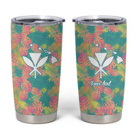 Seamless Hawaiian Quilt Pattern Tumbler Cup Hawaii Culture Palm Leaf Tropical - Polynesian Pride