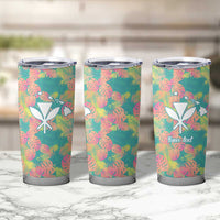 Seamless Hawaiian Quilt Pattern Tumbler Cup Hawaii Culture Palm Leaf Tropical - Polynesian Pride