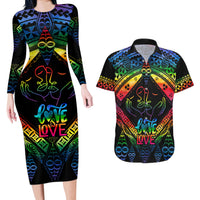 tonga-lgbt-couples-matching-long-sleeve-bodycon-dress-and-hawaiian-shirt-love-is-love-ngatu-rainbow-water-color