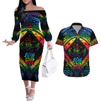 tonga-lgbt-couples-matching-off-the-shoulder-long-sleeve-dress-and-hawaiian-shirt-love-is-love-ngatu-rainbow-water-color