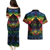 tonga-lgbt-couples-matching-puletasi-dress-and-hawaiian-shirt-love-is-love-ngatu-rainbow-water-color