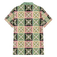 Seamless Pattern Maile and Pikake Lei Family Matching Summer Maxi Dress and Hawaiian Shirt Squares Maile Leaf - Polynesian Pride